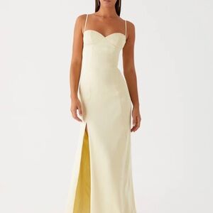 Pepper Mayo Yellow Prom Slip Dress